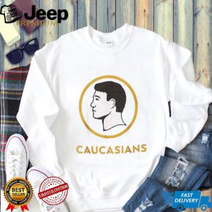 Caucasians Parody Logo Sports Satire White Graphic T Shirt