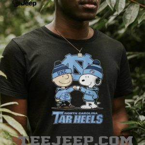 UNC Tar Heels Charlie Brown and Snoopy Fist Bump North Carolina T Shirt