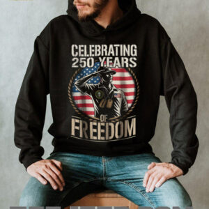 Celebrating 250 Years of Freedom Saluting Soldier Patriotic T Shirt