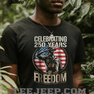 Celebrating 250 Years of Freedom Saluting Soldier Patriotic T Shirt