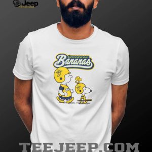 Charlie Brown and Snoopy Savannah Bananas Baseball T Shirt Charlie Brown and Snoopy Savannah Bananas Baseball T Shirt