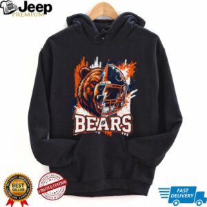 Chicago Bears Football Half Grizzly Half Helmet Lightning Bolt T Shirt Chicago Bears Football Half Grizzly Half Helmet Lightning Bolt T Shirt