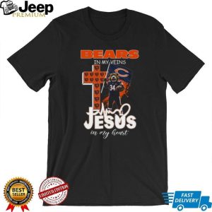 Chicago Bears In My Veins Jesus In My Heart Christian Fan Coffee T Shirt Chicago Bears In My Veins Jesus In My Heart Christian Fan Coffee T Shirt