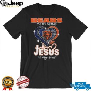 Chicago Bears In My Veins Jesus In My Heart Football Fan T Shirt Chicago Bears In My Veins Jesus In My Heart Football Fan T Shirt