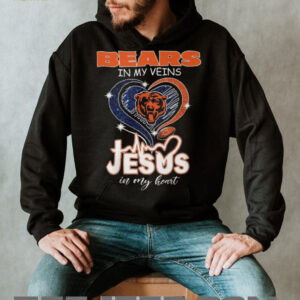Chicago Bears In My Veins Jesus In My Heart Football Fan T Shirt