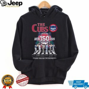 Chicago Cubs 150th Anniversary 1876 2026 Abbey Road Walk Signatures T Shirt Chicago Cubs 150th Anniversary 1876 2026 Abbey Road Walk Signatures T Shirt