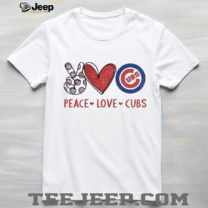 Chicago Cubs Peace Love Cubs Baseball Fan T Shirt