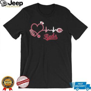 Cincinnati Reds Nurse Heartbeat Stethoscope MLB Baseball Fan T Shirt Cincinnati Reds Nurse Heartbeat Stethoscope MLB Baseball Fan T Shirt