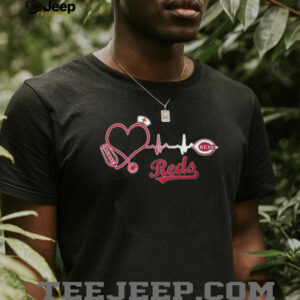 Cincinnati Reds Nurse Heartbeat Stethoscope MLB Baseball Fan T Shirt