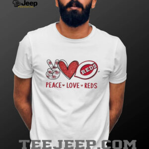 Cincinnati Reds Peace Love Reds Baseball Logo T Shirt Cincinnati Reds Peace Love Reds Baseball Logo T Shirt