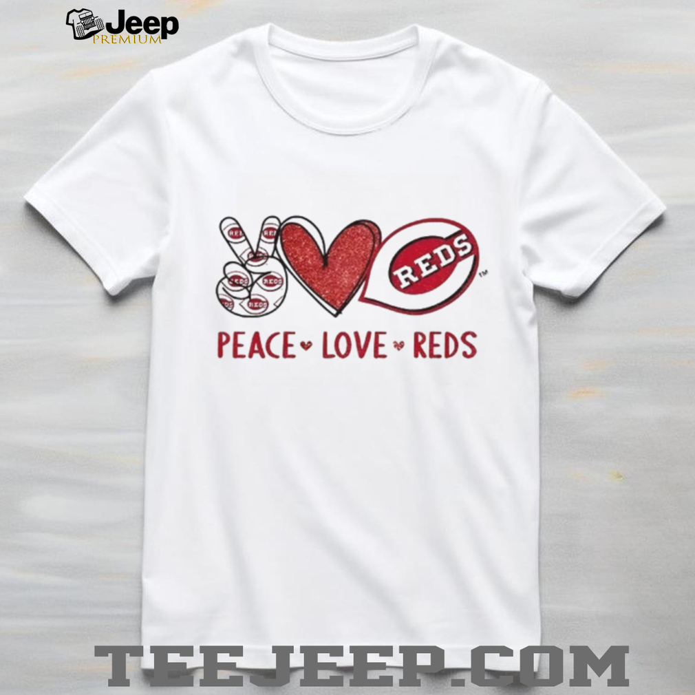 Cincinnati Reds Peace Love Reds Baseball Logo T Shirt Cincinnati Reds Peace Love Reds Baseball Logo T Shirt