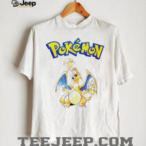 Classic Pokemon Charizard Fire Breathing Watercolor White T Shirt