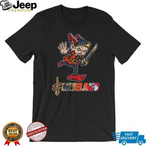 Cleveland Sports Mascot “Brownie the Elf” Sword Design T Shirt Cleveland Sports Mascot “Brownie the Elf” Sword Design T Shirt
