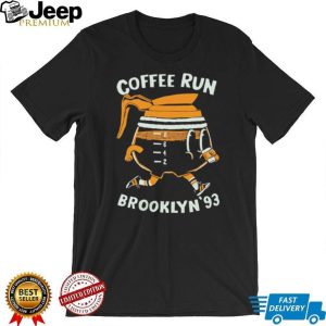 Coffee Run Brooklyn '93 Retro Cartoon Caffeine T Shirt