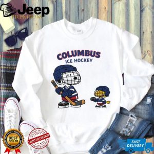 Columbus Ice Hockey Snoopy and Woodstock Graphic T Shirt Columbus Ice Hockey Snoopy and Woodstock Graphic T Shirt