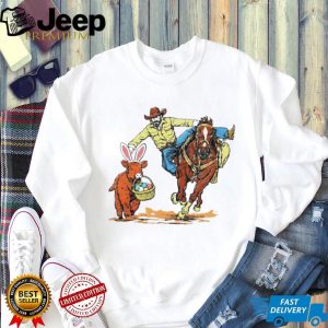 Cowboy Catching Easter Bunny Cow Western Graphic Shirt Cowboy Catching Easter Bunny Cow Western Graphic Shirt