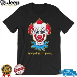 Creepy Killer Clown “Remember To Smile” Horror Graphic T Shirt