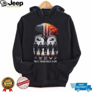 Custom US Army Veteran You’ll Never Walk Alone Patriotic Back Print Custom US Army Veteran You’ll Never Walk Alone Patriotic Back Print