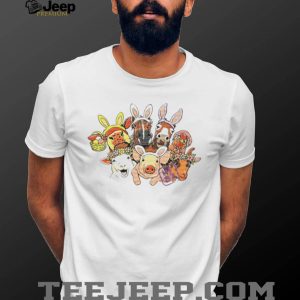 Cute Easter Farm Animals Bunny Ears T Shirt