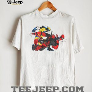 Deadpool vs Wolverine Marvel Superhero Graphic White T Shirt
