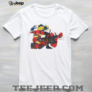 Deadpool vs Wolverine Marvel Superhero Graphic White T Shirt