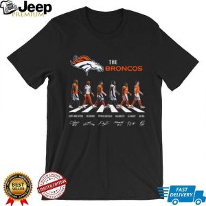 Denver Broncos Abbey Road Bo Nix and Stars Signature T Shirt Denver Broncos Abbey Road Bo Nix and Stars Signature T Shirt