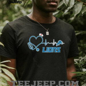 Detroit Lions Nurse Heartbeat Stethoscope T Shirt