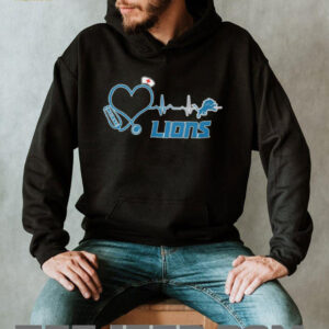 Detroit Lions Nurse Heartbeat Stethoscope T Shirt