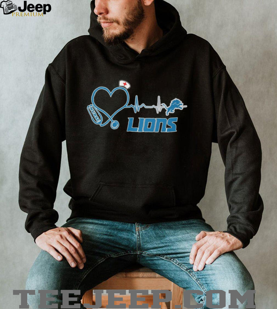Detroit Lions Nurse Heartbeat Stethoscope T Shirt Detroit Lions Nurse Heartbeat Stethoscope T Shirt