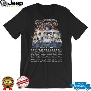Detroit Tigers Legends 125th Anniversary 1901 2026 Signatures History Shirt Detroit Tigers Legends 125th Anniversary 1901 2026 Signatures History Shirt