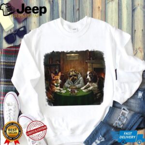 Dogs Playing Poker Artistic Graphic T Shirt Modern Parody Design