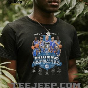 Duke Blue Devils 2025 2026 Back To Back ACC Tournament Champions Signatures Shirt