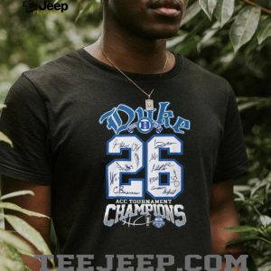 Duke Blue Devils 2026 ACC Tournament Basketball Champions Signatures T Shirt