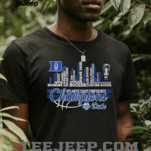 Duke Blue Devils ACC Tournament Champions City Skyline Roster Shirt