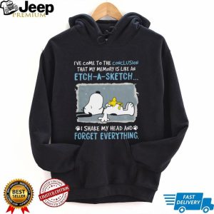 Funny Snoopy Etch A Sketch Memory T Shirt Shake Head Forget Everything