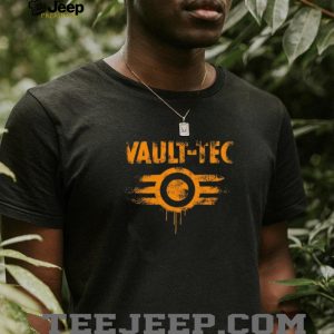 Fallout Vault Tec Distressed Logo Post Apocalyptic Gamer T Shirt