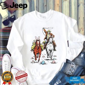 Easter Rodeo Cowboy and Bunny Horses Western T Shirt Easter Rodeo Cowboy and Bunny Horses Western T Shirt