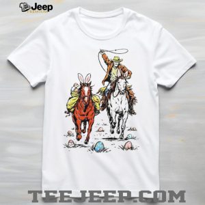 Easter Rodeo Cowboy and Bunny Horses Western T Shirt