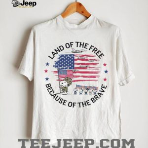 Snoopy Military Veteran Land Of The Free Because Of The Brave T Shirt