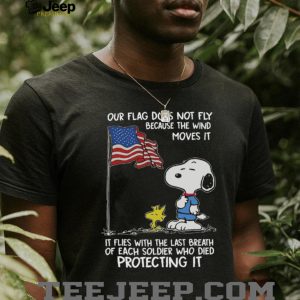 Snoopy American Flag Memorial T Shirt Our Flag Flies With The Last Breath