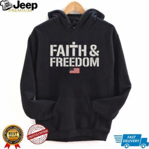 Faith & Freedom Patriotic Christian T Shirt with American Flag Faith & Freedom Patriotic Christian T Shirt with American Flag