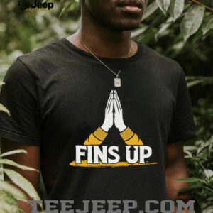 Fins Up Praying Hands Football Fan Graphic T Shirt