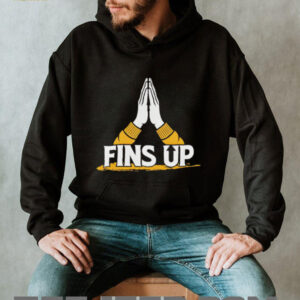 Fins Up Praying Hands Football Fan Graphic T Shirt