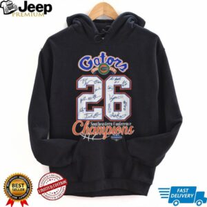 Florida Gators 2026 SEC Tournament Champions Signatures T Shirt Florida Gators 2026 SEC Tournament Champions Signatures T Shirt