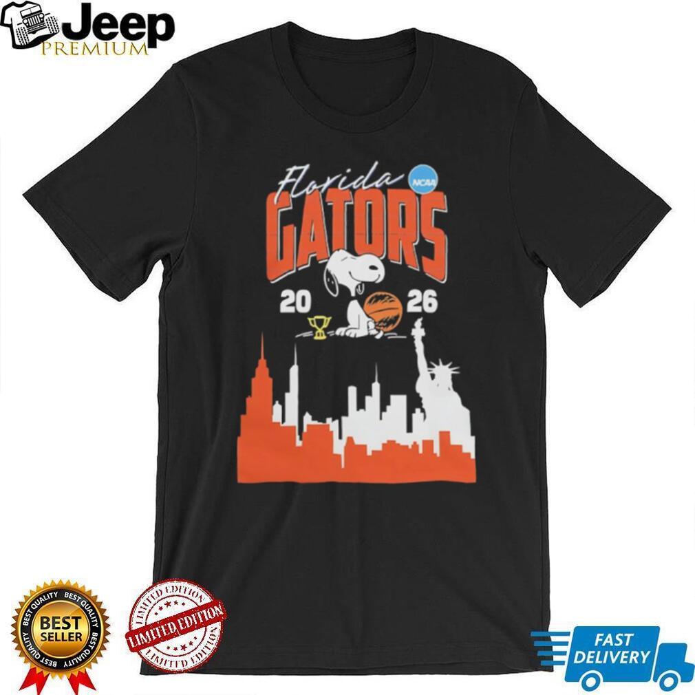 Florida Gators Snoopy 2026 NCAA New York City Skyline T shirt Florida Gators Snoopy 2026 NCAA New York City Skyline T shirt
