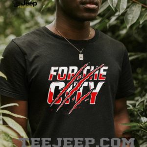 For The City Claw Scratch Red and White Graphic T Shirt