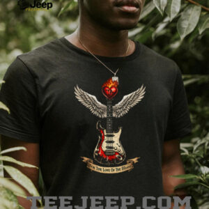 For The Love Of The Blues Winged Electric Guitar Heart T Shirt