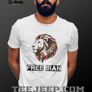 Free Iran Lion and Broken Chains Activism Graphic Cotton T Shirt Free Iran Lion and Broken Chains Activism Graphic Cotton T Shirt
