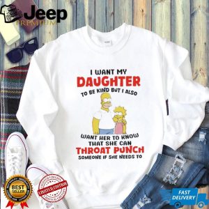 Funny Father Daughter Throat Punch Quote Cartoon T Shirt