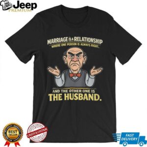 Funny Marriage Relationship Husband Always Wrong Cartoon T Shirt